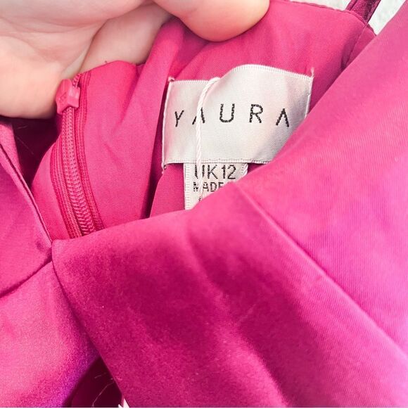 NWT Yaura Revolve Torera Satin Twist Cut Out Maxi Gown Dress Purple UK 12 US 8 - Picture 6 of 6